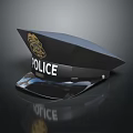 Official Police Cap With Badge And Police Lettering Uniform Accessory